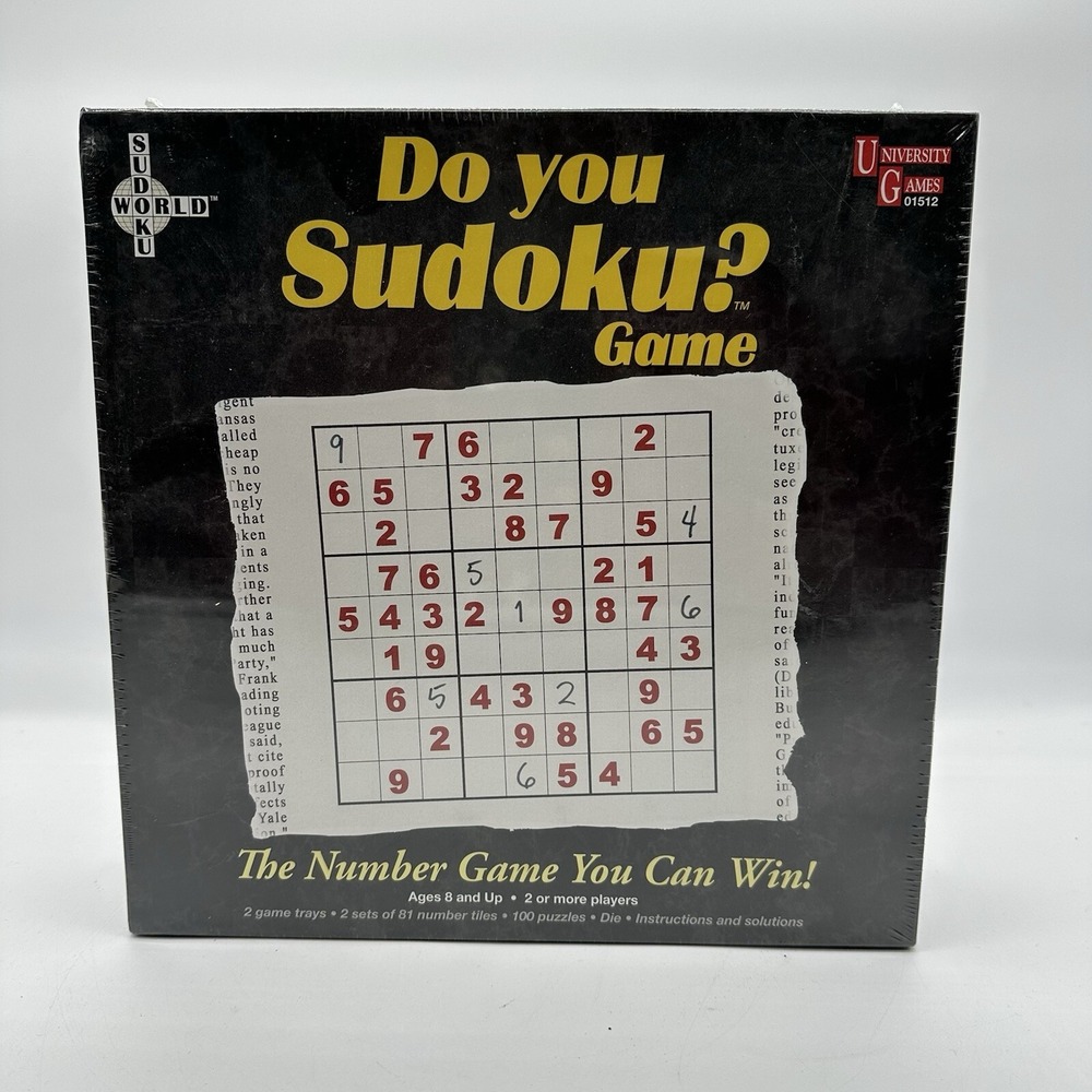 NISP DO YOU SUDOKU? GAME BY UNIVERSITY GAMES AGES 8+ University Games 01512